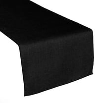 Faux Burlap Table Runner Solid Black