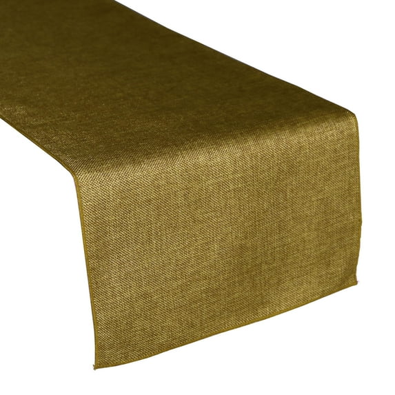 Faux Burlap Table Runner Solid Dark Gold