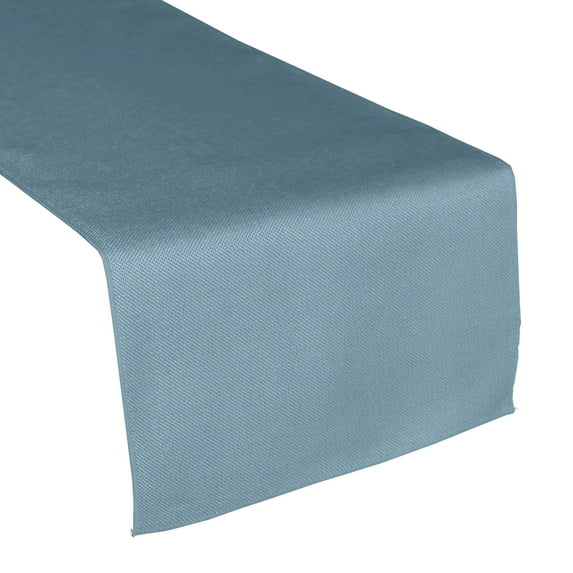Faux Burlap Table Runner Solid Light Blue