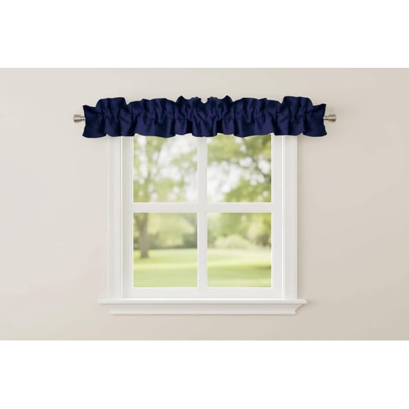 Faux Burlap Texture Curtain Sleeve Topper Window Treatment with Bottom and Top Ruffle