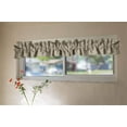 thumbnail image 1 of Faux Burlap Texture Curtain Sleeve Topper Window Treatment with Bottom and Top Ruffle, 1 of 11