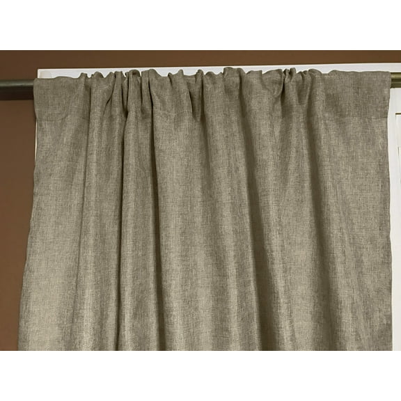 Faux Burlap Texture Polyester Solid Single Curtain Panel 58 Inch Wide Wheat