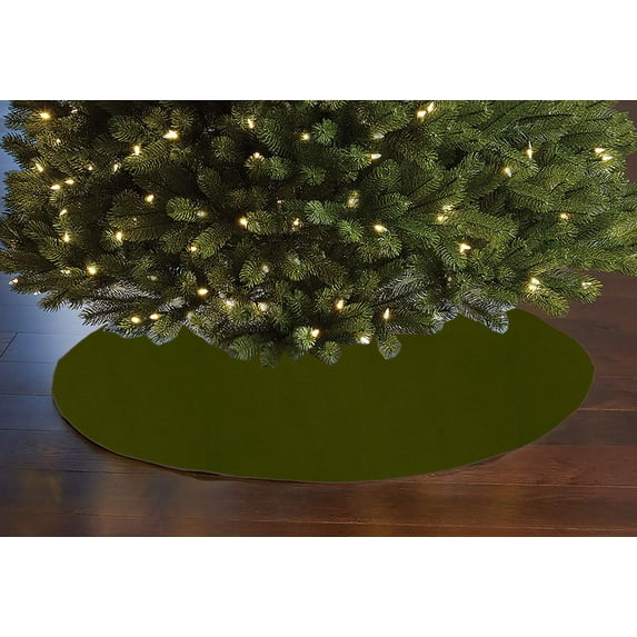 Faux Burlap Texture Tree Skirt Christmas Decoration 58" Round Large Skirt