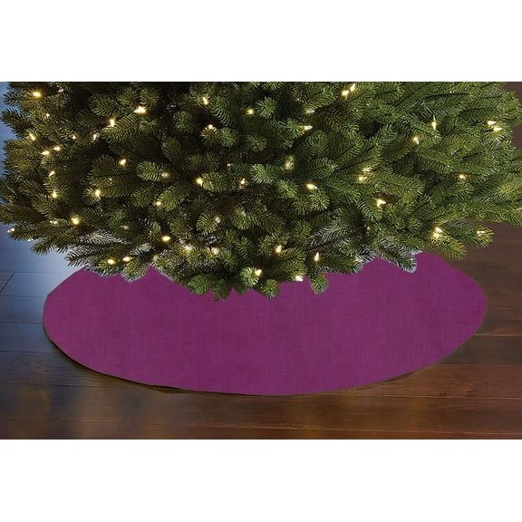 Faux Burlap Texture Tree Skirt Christmas Decoration 58" Round Large Skirt