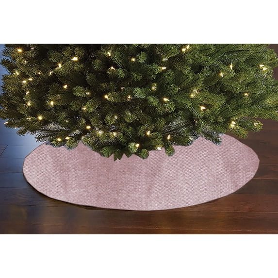 Faux Burlap Texture Tree Skirt Christmas Decoration 58" Round Large Skirt