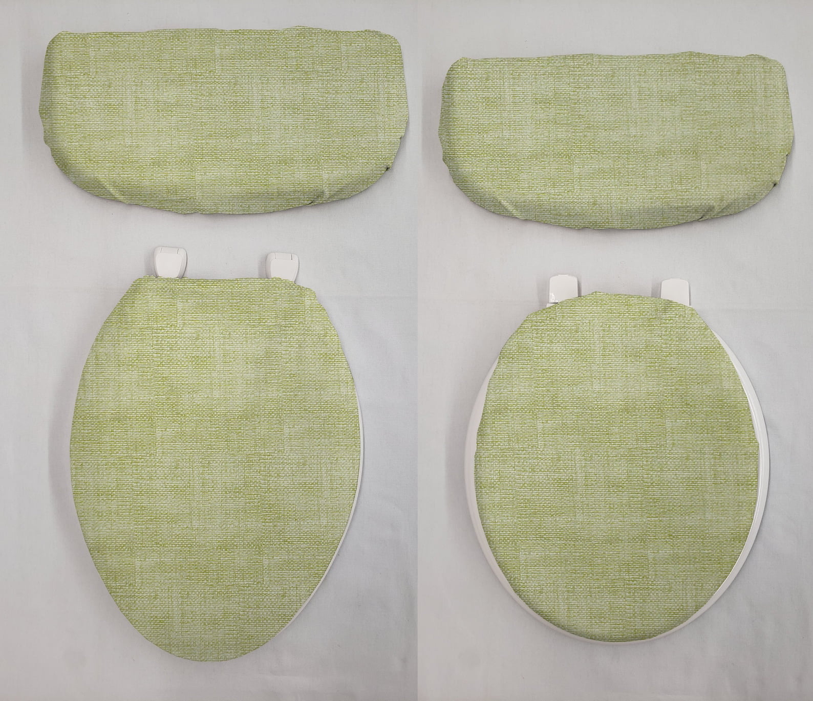 Faux Burlap Toilet Seat Lid and Tank Cover Set by Penny's Needful