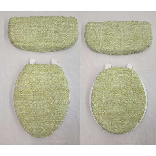 Faux Burlap Toilet Seat Lid and Tank Cover Set by Penny's Needful