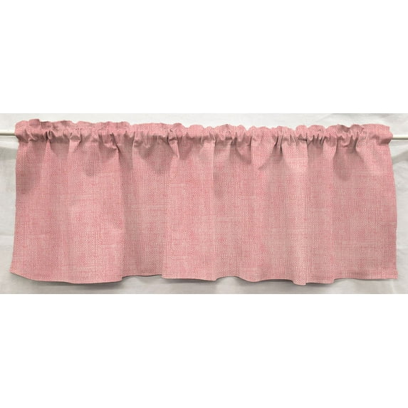 Faux Burlap Valance by Penny's Needful Things (One Valance Panel 12 inches Long UNLINED) (Salmon Pink)