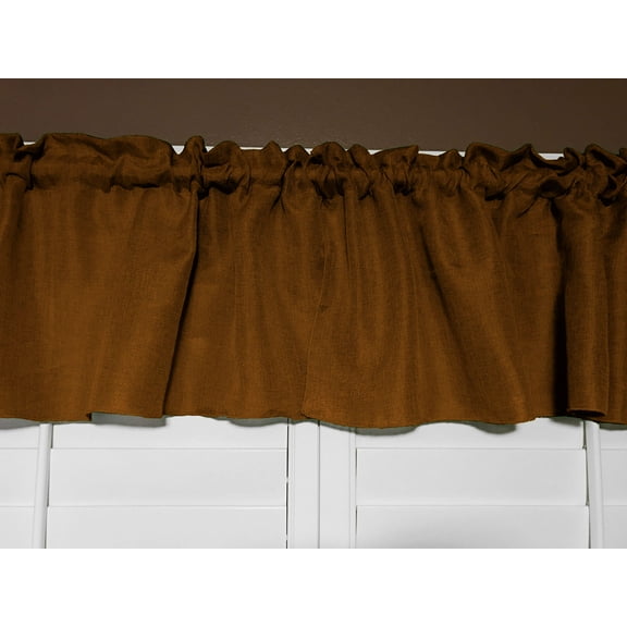 Faux Burlap Window Valance 58" Wide Bronze