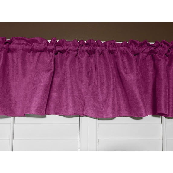 Faux Burlap Window Valance 58" Wide Solid Fuchsia