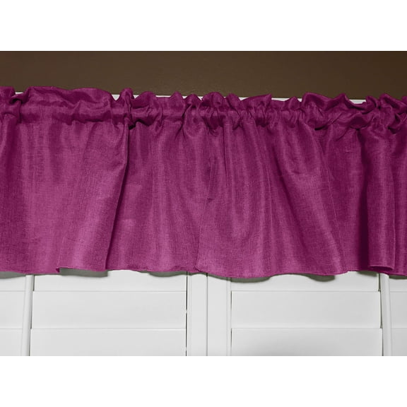 Faux Burlap Window Valance 58" Wide Solid Fuchsia
