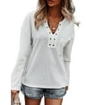 thumbnail image 1 of Faux Button Placket Sweater White Small, 1 of 4