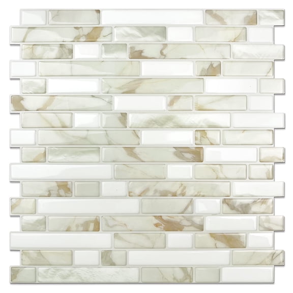 Faux Calacatta Marble 10 Peel and Stick Backsplash Tiles
