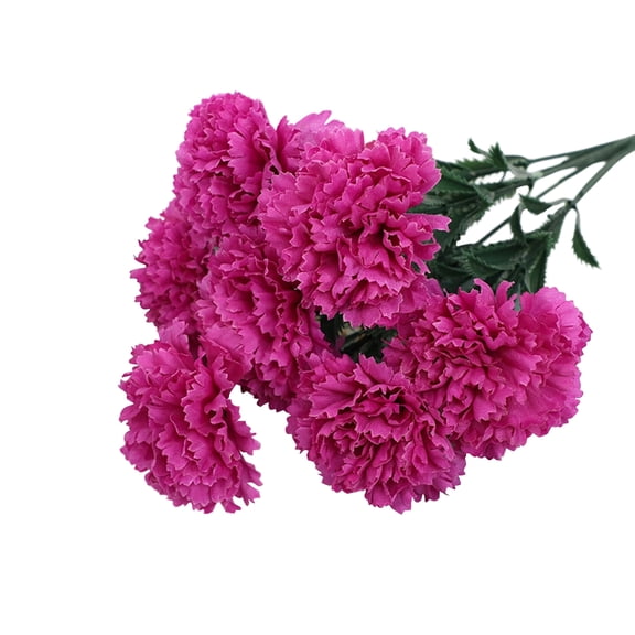 Faux Carnation Bouquet - Artificial Silk Flowers with Realistic Look, Long - lasting for Home Decor, Dining Table Arrangements, Mother's Day Gifts