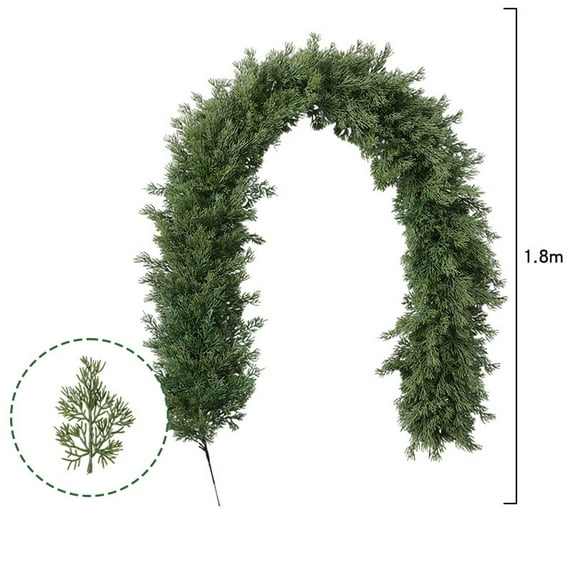Cedar Garland Realistic Extra Full Christmas Garland for Stairs Decor, Indoor Outdoor Xmas Greenery Garlands for Fireplace Mantle Railing Door Decoration, Soft Bendable Pine Garland Home Decor