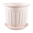 thumbnail image 1 of Mmeneyy Faux Ceramic Flower Plant Pots with Saucer, Vintage Ribbed Texture Round Ceramic Planters for Garden Balcony Table Shelf, 1 of 6