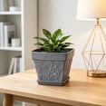thumbnail image 1 of Faux Ceramic Planters for Indoor Plants with Saucer, 8 inch Vintage Ice Crack Glaze Plant Pots with Drainage Holes, Decorative Flower Pots for Outdoor Garden Home Decor, 1 of 6