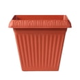 thumbnail image 1 of Faux Ceramic Plastic Flower Pot Thickened Square Planter With Base Tray For Succulents Red 7.8 Inch, 1 of 6
