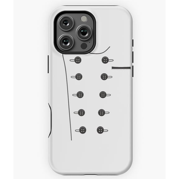 Faux Chef's Costume Uniform Buttons Phone Case for iPhone 16 15 14 13 12 11 Pro Max