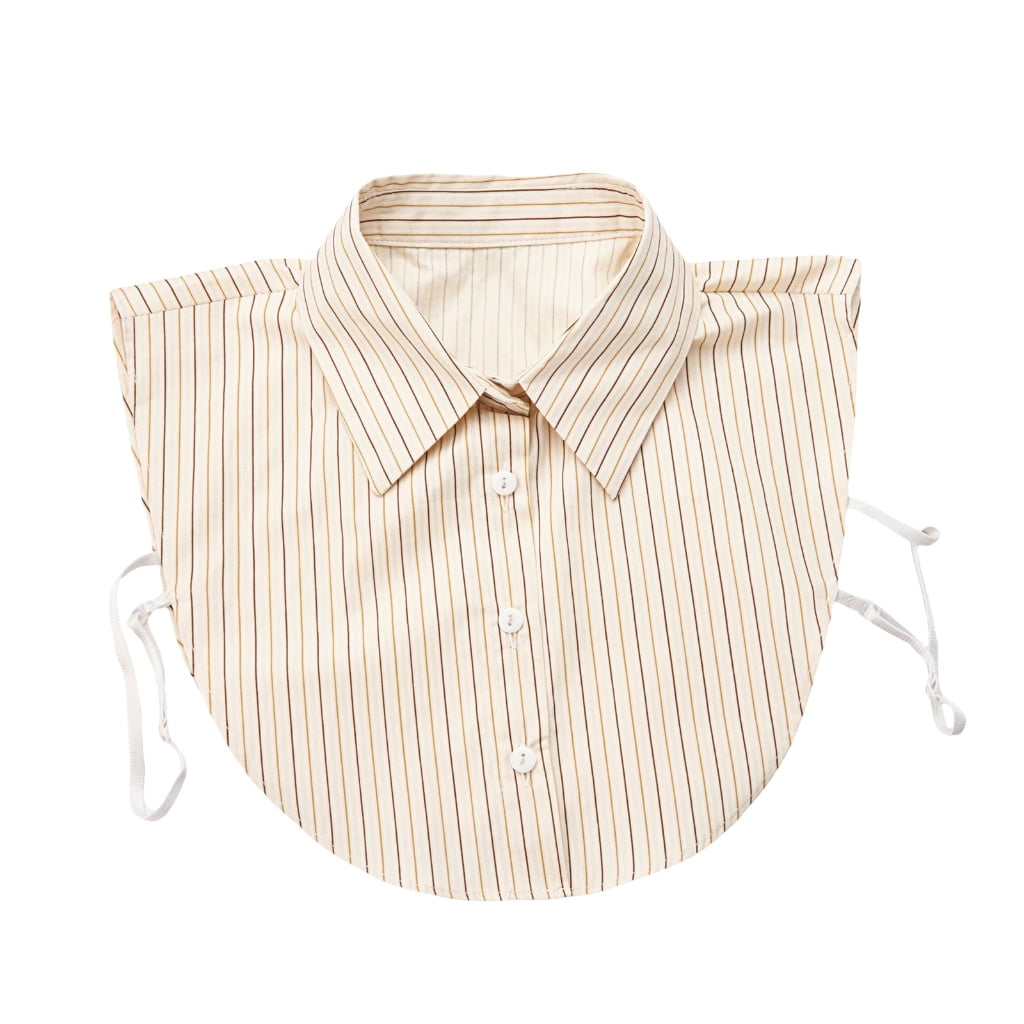 Faux Collar for Sweater Dresses Uniforms Striped Half Shirt Blouse Collar  Insert - Walmart.com