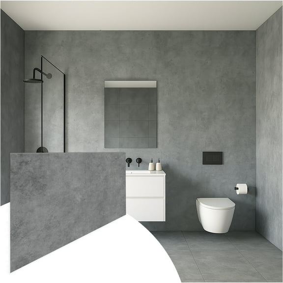 Faux Concrete Panels - 2X4 - Matte - Grey - Covers 31 sqft