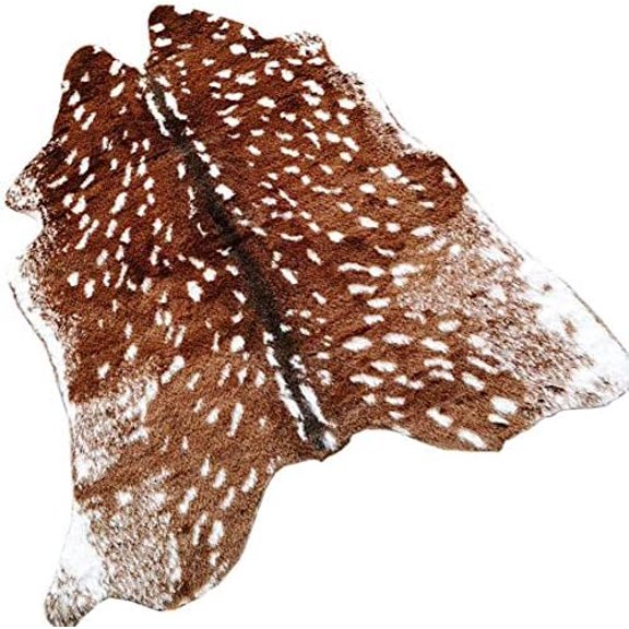 Faux Cowhide Area Rug, Sika Deer Printed Hide Rug Animal Print Rug Faux Fur Area Rugs Carpet for Home Office Livingroom Bedroom