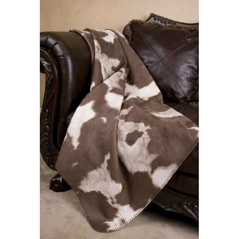 Faux Cowhide and Microfiber Throw