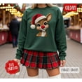 thumbnail image 1 of Faux Crochet Rudolph Sweatshirt, Trendy Women's season Crewneck, Santa Hat Sweatshirt, season Party Sweater, Cute Sweatshirt All Size S-5Xl, 1 of 5