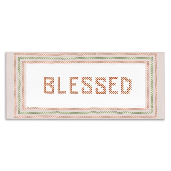 Stupell Industries Faux Cross Stitch Blessed Canvas Wall Art, design by Danhui Nai, 20 x 48