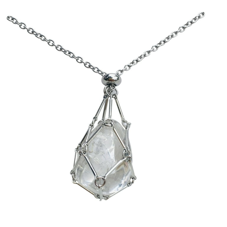 Crystal Stone Holder Necklace, Adjustable Crystal Cage Necklace Holder  Necklace For Men Women