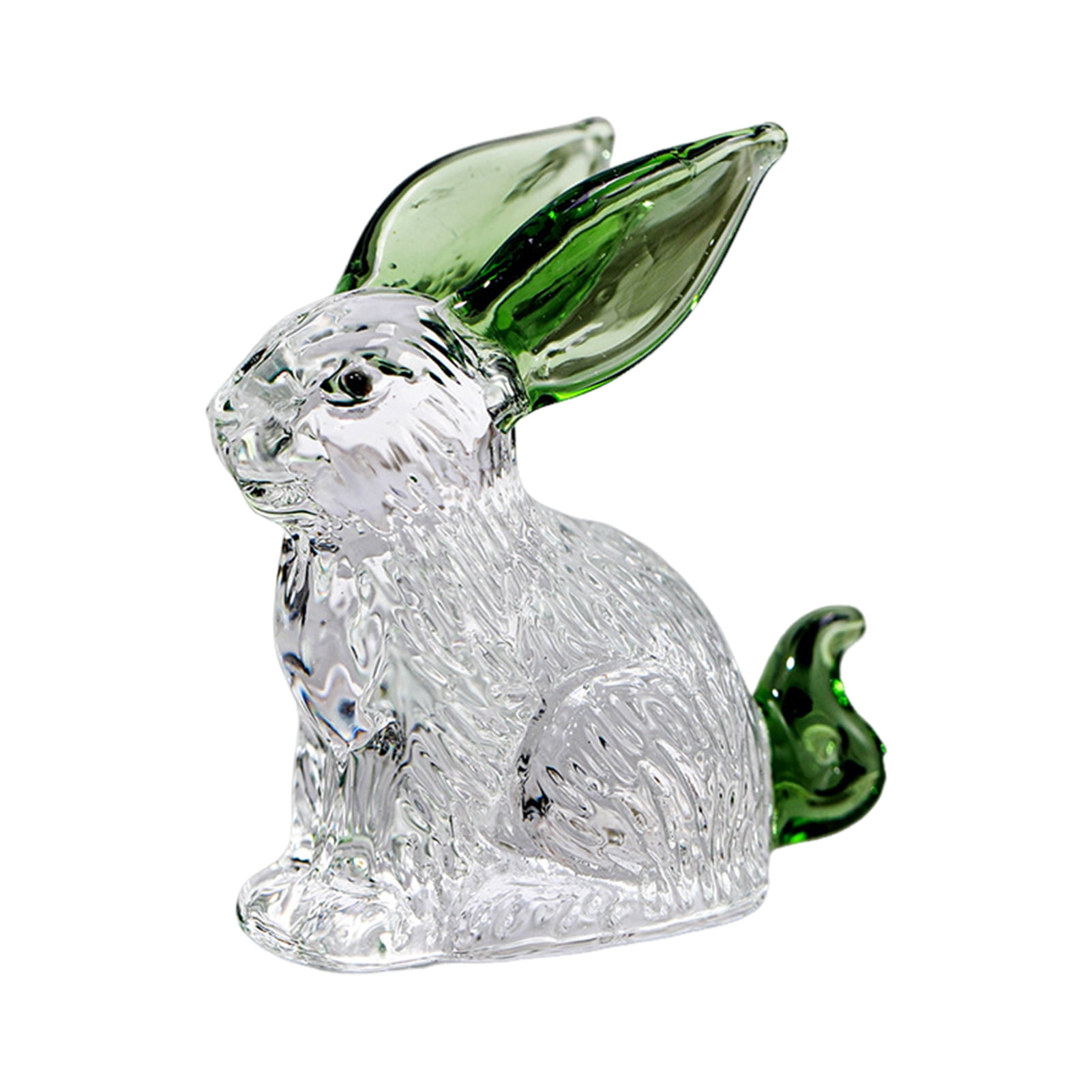 Faux Rabbit Figurine Transparent Collectible Rabbit Statue Glass Art ...
