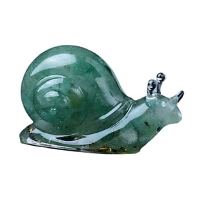 Faux Snail Figurine Colorful Natural Stone Snail Statue Mini Hand Carved Healing Snail Ornament Home Office Desktop Decoration