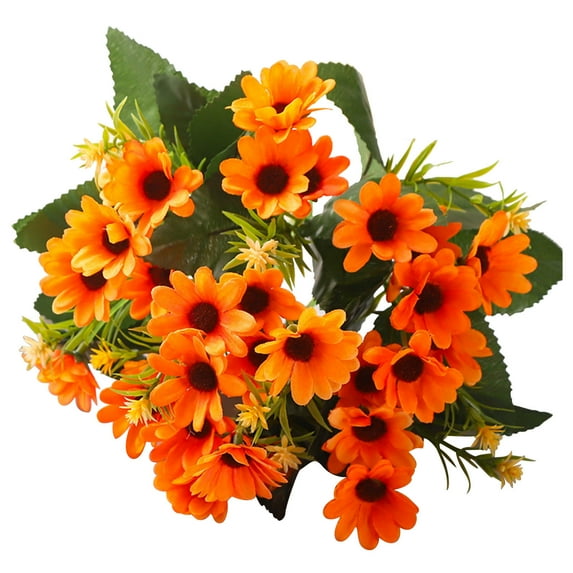 Faux Daisy Bouquet Artificial Gerbera Flowers 12 Inch Fake Floral Decor Home Wedding Centerpiece Table Decorations Set of 2
