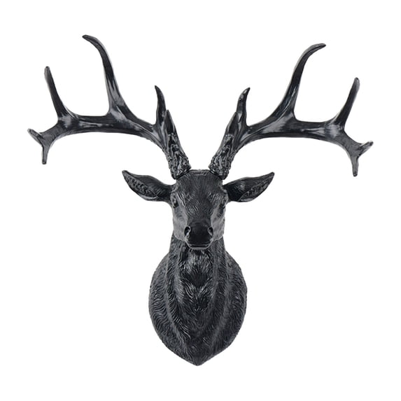 Deer Head Wall Decor, DIY Unfinished Resin Wall Sculpture for Farmhouse Living Room, Blank Deer Head for Custom Painting Bedroom Office and Rustic Home Accents