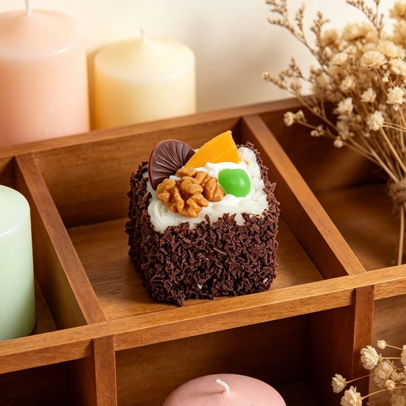 Faux Dessert Decor Prop, Simulated French Cream Mousse Cake Fake Bread, Realistic Refrigerator Magnet Ornament, Display Piece for Home, Store, Showcase & Kitchen Use