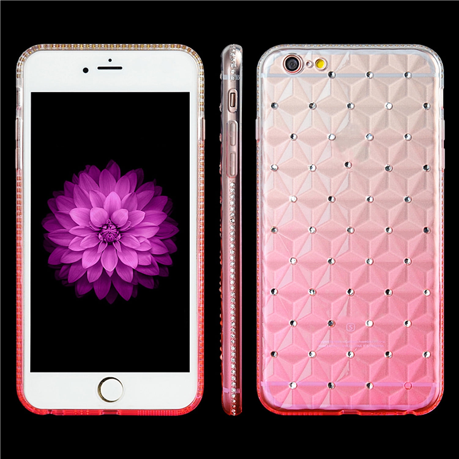 Faux Diamond Slim Translucent Flexible TPU Skin Case for iPhone 6 iPhone 6s