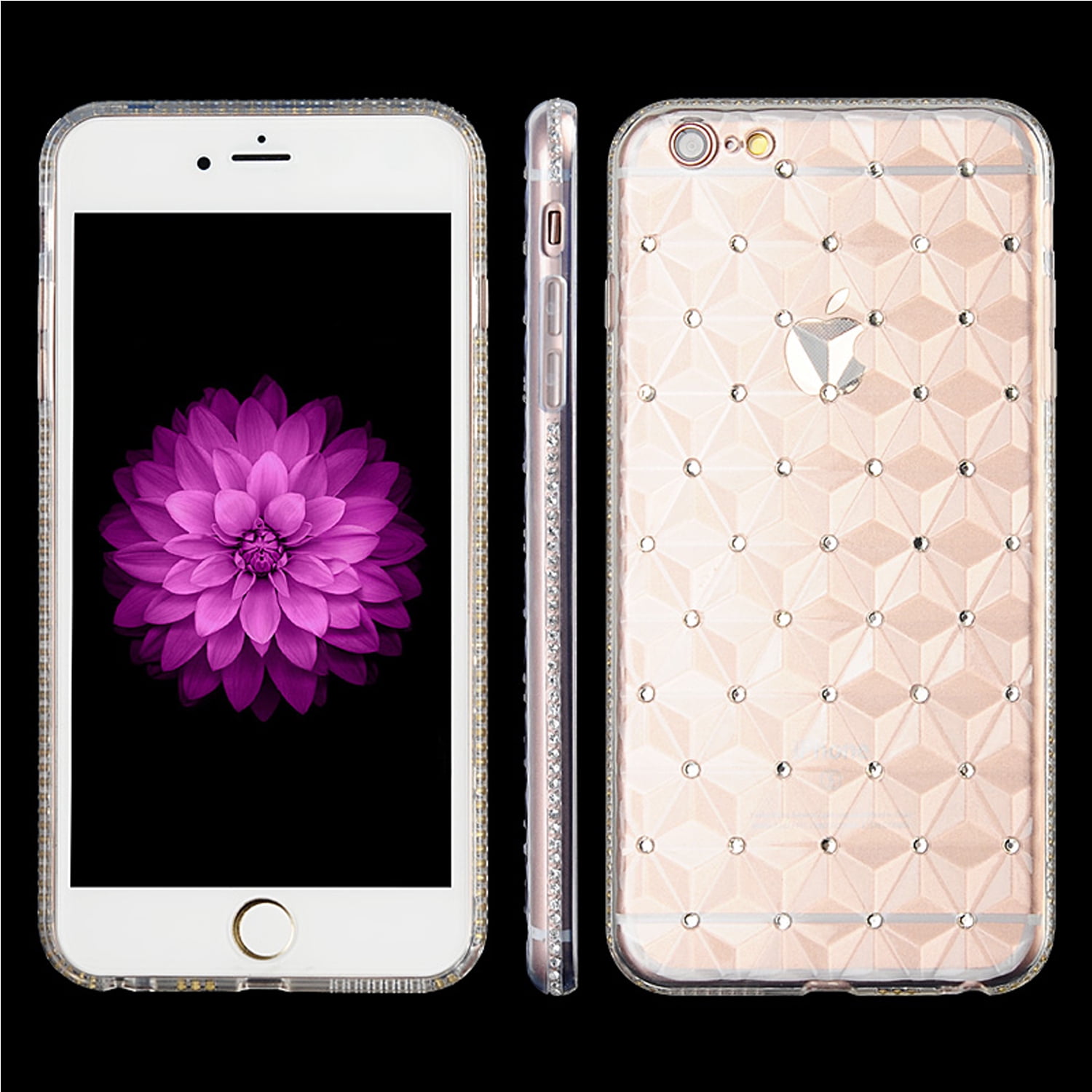 Faux Diamond Slim Translucent Flexible TPU Skin Case for iPhone 6 iPhone 6s