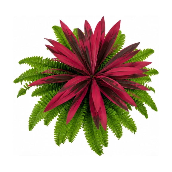 Faux Dracaena Plant Bundle, 29.5-inch Lush Greenery Spray for Indoor Outdoor Potted Decor & Everlasting Garden Landscaping