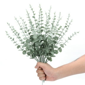 Eucalyptus Stems Bulk - 20PCS 16" Artificial Greenery with Real Touch Leaves for Wedding Decor, Spring Arrangements & Home Centerpieces (Grey Green)
