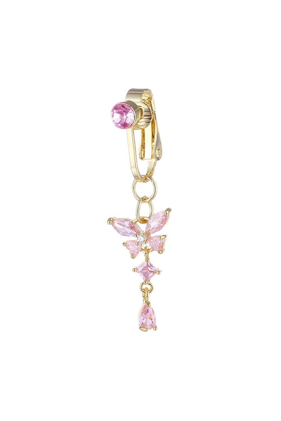 Faux Fake Belly Butterfly Fake Belly Piercing Heart Clip On Umbilical Navel Fake Clip Butterfly Pircing Earring Cartilage Leaves