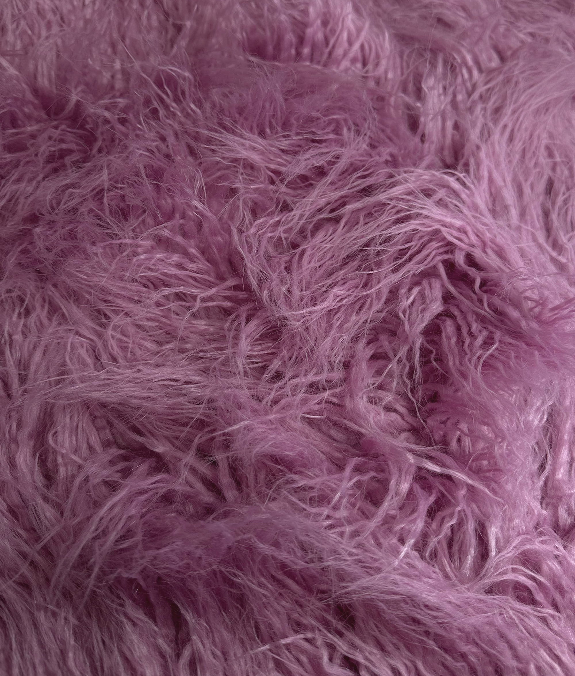 Faux Fake CURLY Yak FUR 3.5" LONG Pile Japanese Fire Retardant Yarn 2.3oz Per Yard / Craft, Sewing Cosplay 58" Wide Sold by Continuous Yard (Dusty Rose)