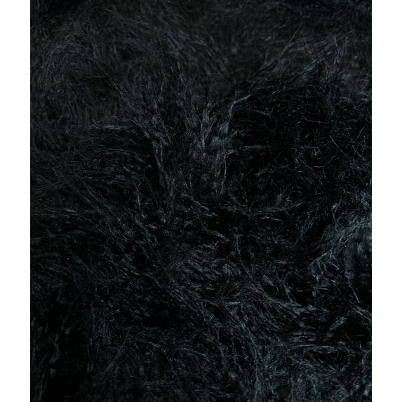 Faux Fake CURLY Yak FUR 3.5" LONG Pile Japanese Fire Retardant Yarn 2.3oz Per Yard / Craft, Sewing Cosplay 58" Wide Sold by Continuous Yard (Black)