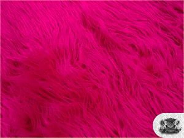 Faux Fake Fur Mongolian Fabric Sold by the Yard (FUCHSIA)