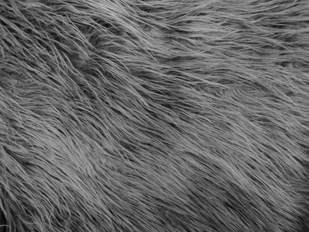 Faux Fake Fur Mongolian Fabric Sold by the Yard (GRAY)