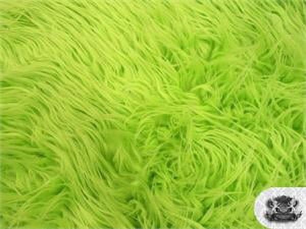 Faux Fake Fur Mongolian Fabric Sold by the Yard (LIME)