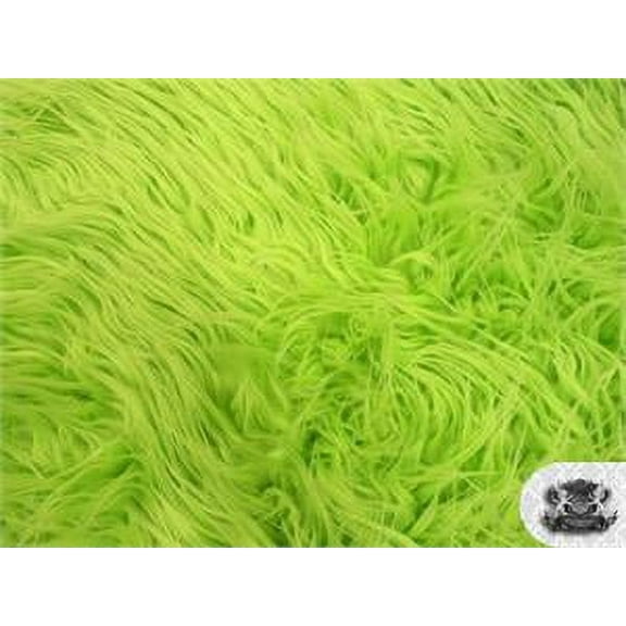 Faux Fake Fur Mongolian Fabric Sold by the Yard (LIME)