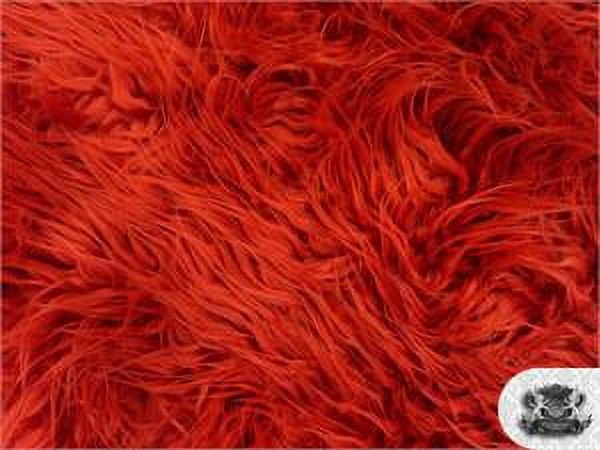 Faux Fake Fur Mongolian Fabric Sold by the Yard (ORANGE)