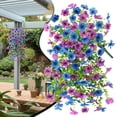 thumbnail image 1 of Faux Fall Hanging Mums Plants Uv Resistant Artificial Flowers for Outside Yard Balcony Indoor Planter Porch and Autumn Home Decor, Blue and Purple, 1 of 9