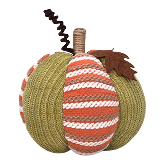 Faux Fall Harvest Crochet Pumpkins Small Knit Pumpkins,Rustic Farmhouse Pumpkins Foam Pumpkins for Thanksgiving Halloween Autumn Mantel Table Décor,Gifts for Women,7.1 Inches(W)