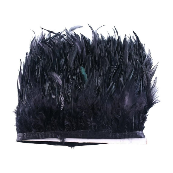 Faux Feather Trims Fringe Sewing Crafts Dressmaking DIY Crafts Stage Costumes Clothes for Home Wedding Party Decoration Dyed Black Cloth Edge